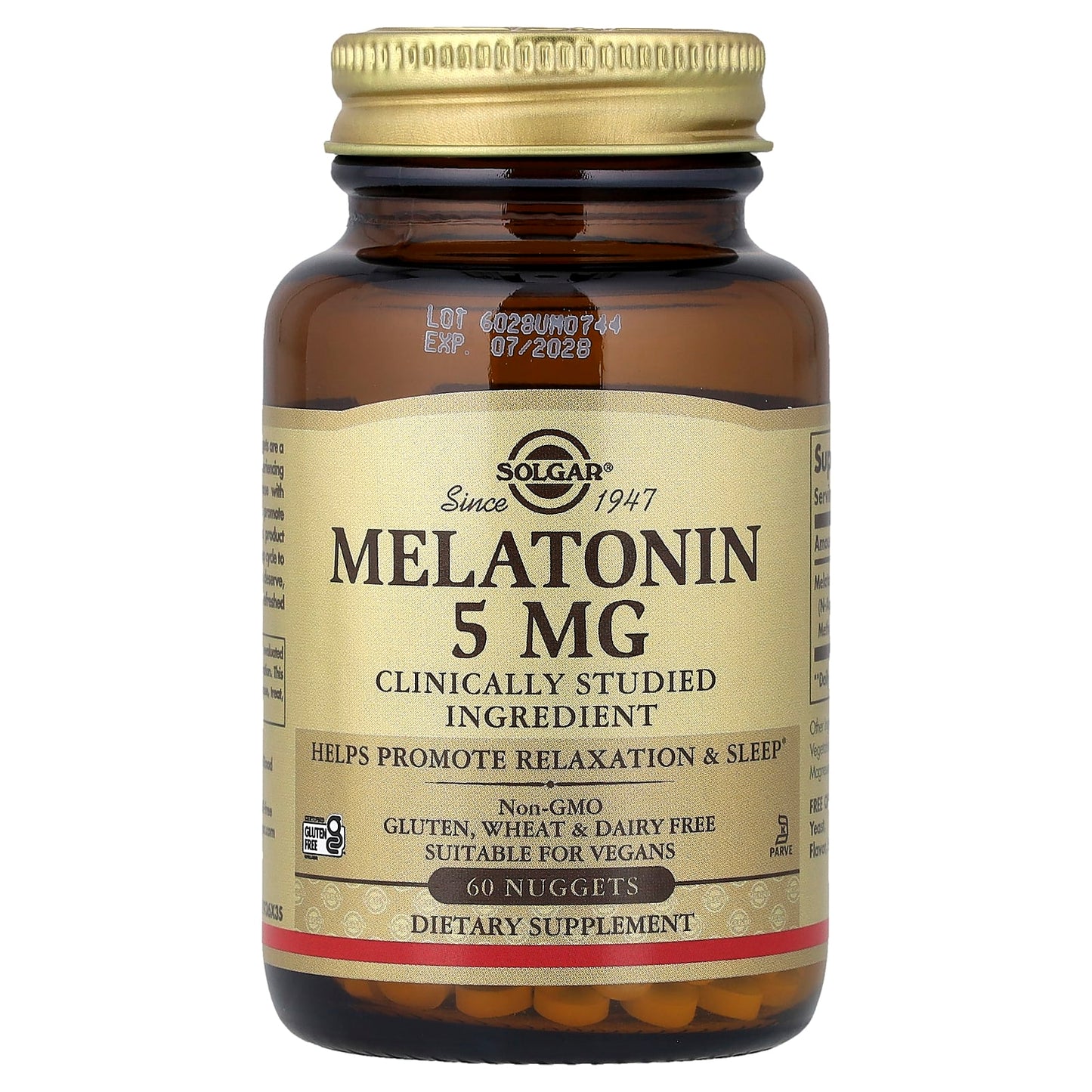 Solgar, Melatonin, 5 mg, 60 Nuggets