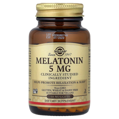 Solgar, Melatonin, 5 mg, 60 Nuggets