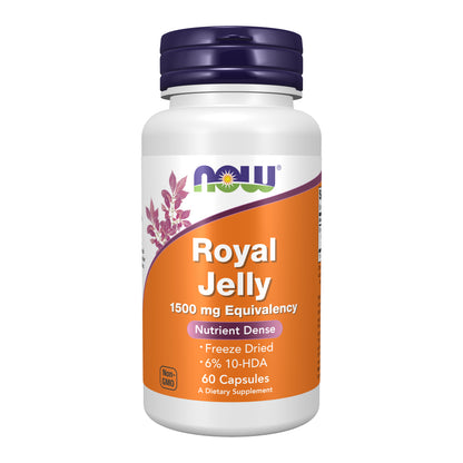 NOW Supplements, Royal Jelly 1500 mg with 10-HDA (Hydroxy-D-Decenoic Acid), 60 Veg Capsules