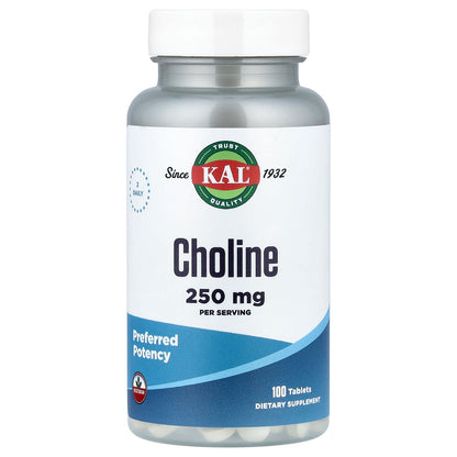 KAL, Choline, 100 Tablets (125 mg per Tablet)