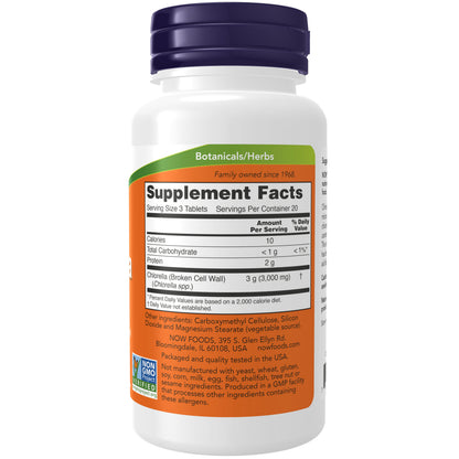 NOW Supplements, Chlorella 1,000 mg, Super Green, 60 Tabs