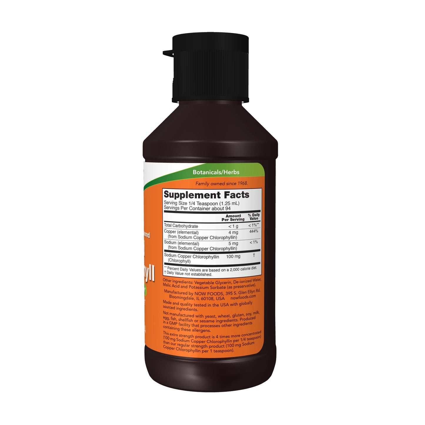 NOW Supplements, Extra Strength Liquid Chlorophyll, Unflavored, Internal Deodorizer*, 4 fl. Oz