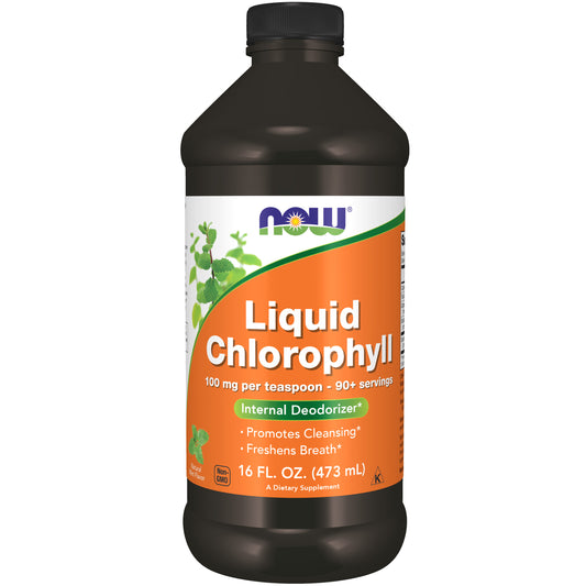 NOW Supplements, Liquid Chlorophyll, Internal Deodorizer*, Mint Flavor, 16-Ounce