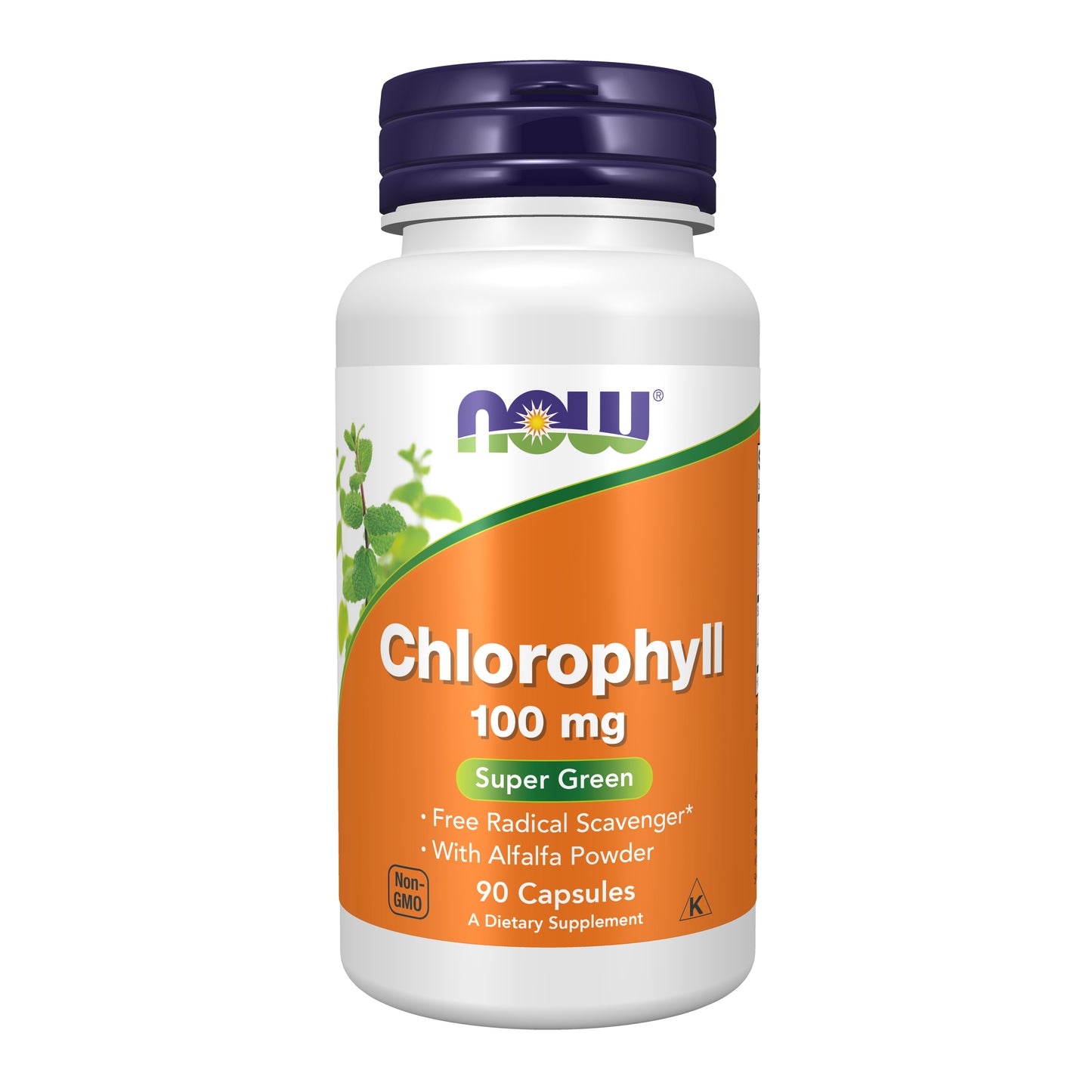 NOW Supplements, Chlorophyll 100 mg with Alfalfa Powder, Super Green, 90 Veg Capsules