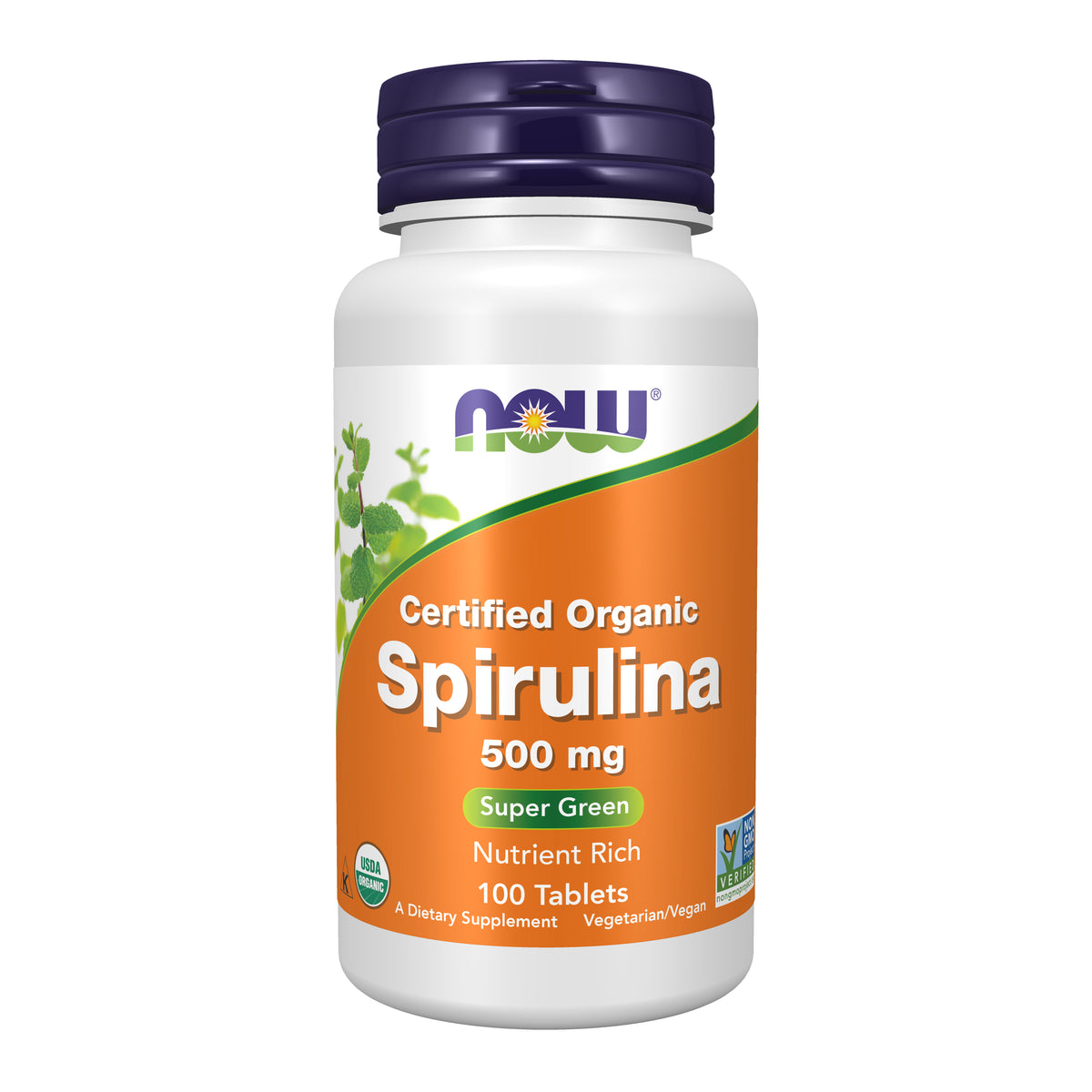 NOW Supplements, Organic Spirulina 500 mg, 100 Tabs