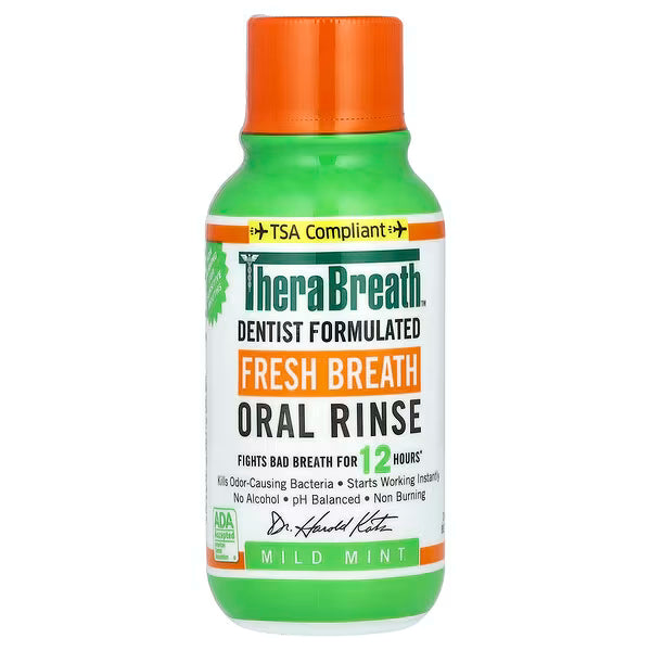 TheraBreath, Fresh Breath Oral Rinse, Mild Mint, 3 fl oz (88.7 ml)
