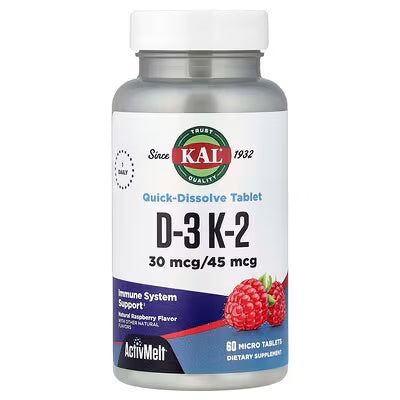 KAL, D-3, K-2, Raspberry, 60 Micro Tablets