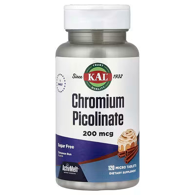 KAL, Chromium Picolinate, Cinnamon Bun, 200 mcg, 120 Micro Tablets