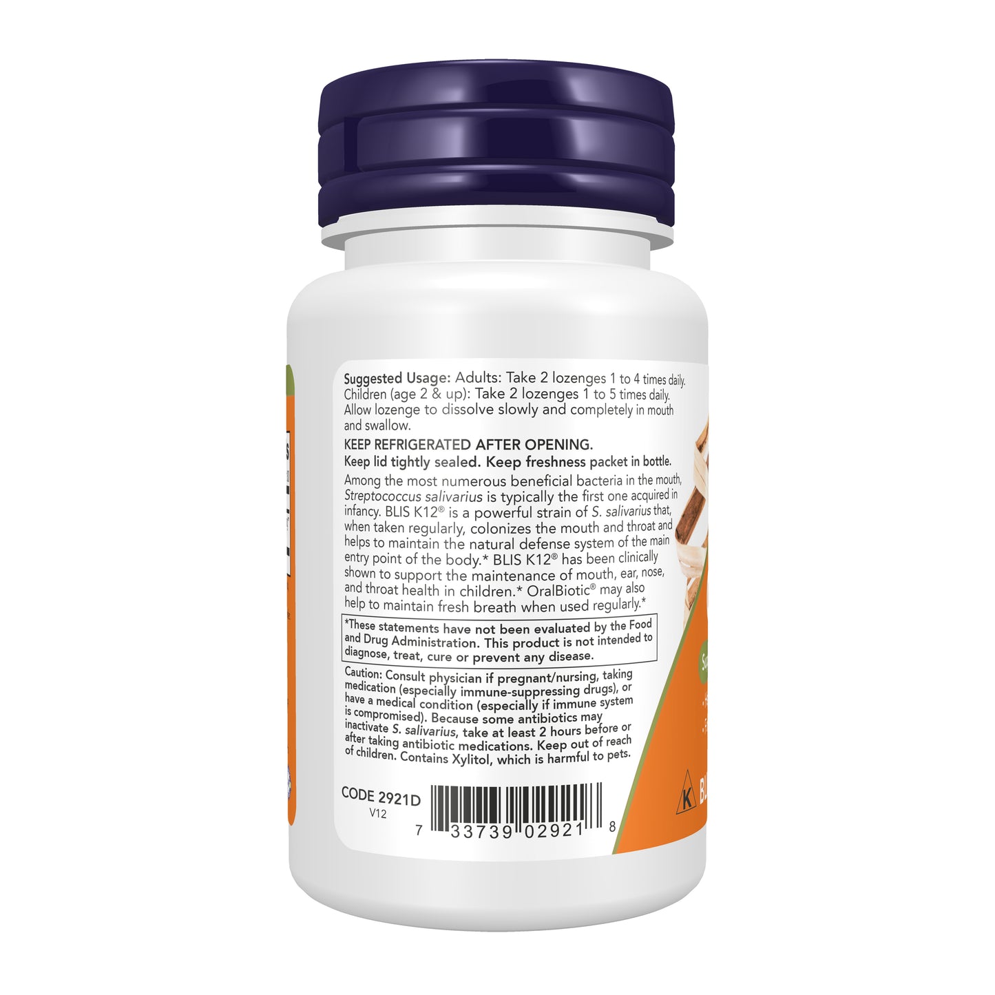 NOW Supplements, OralBiotic™, Adults, Kids, Strain Verified, 60 Lozenges