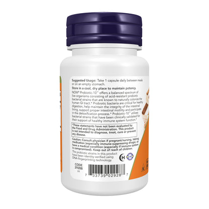 NOW Supplements, Probiotic-10™, 50 Billion, with 10 Strains, 50 Veg Caps