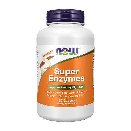 NOW Supplements, Super Enzymes, Formulated with Bromelain, Ox Bile, Pancreatin and Papain, Super Enzymes,180 Capsules