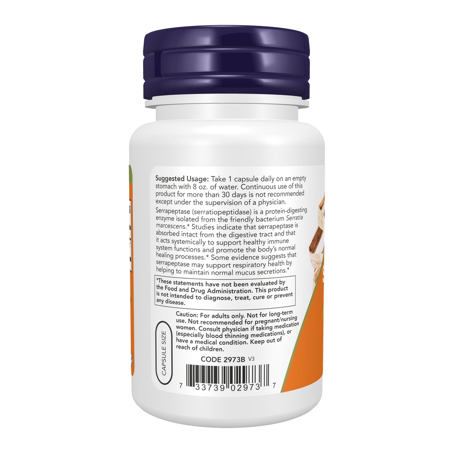 NOW Supplements, Serrapeptase 60,000 Units of Activity, 60 Veg Caps