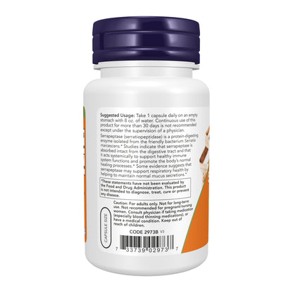 NOW Supplements, Serrapeptase 60,000 Units of Activity, 60 Veg Caps