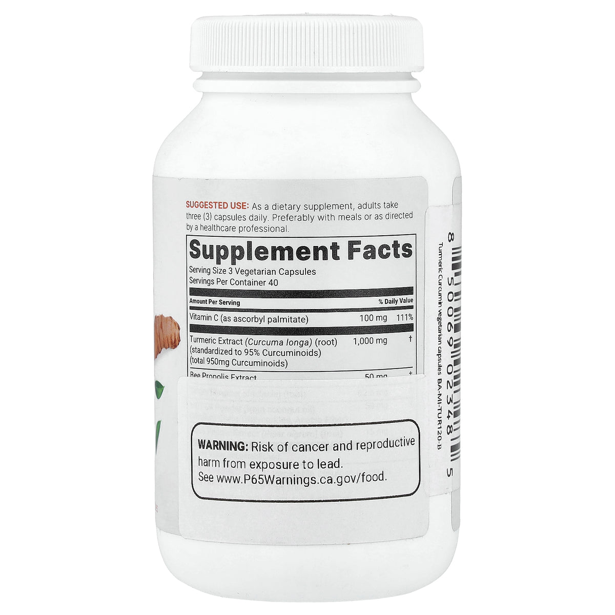Micro Ingredients, Pure Turmeric Curcumin 95, 120 Vegetarian Capsules
