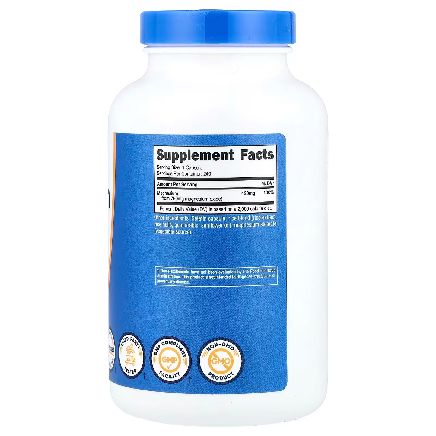 Nutricost, Magnesium Oxide , 750 mg , 240 Capsules