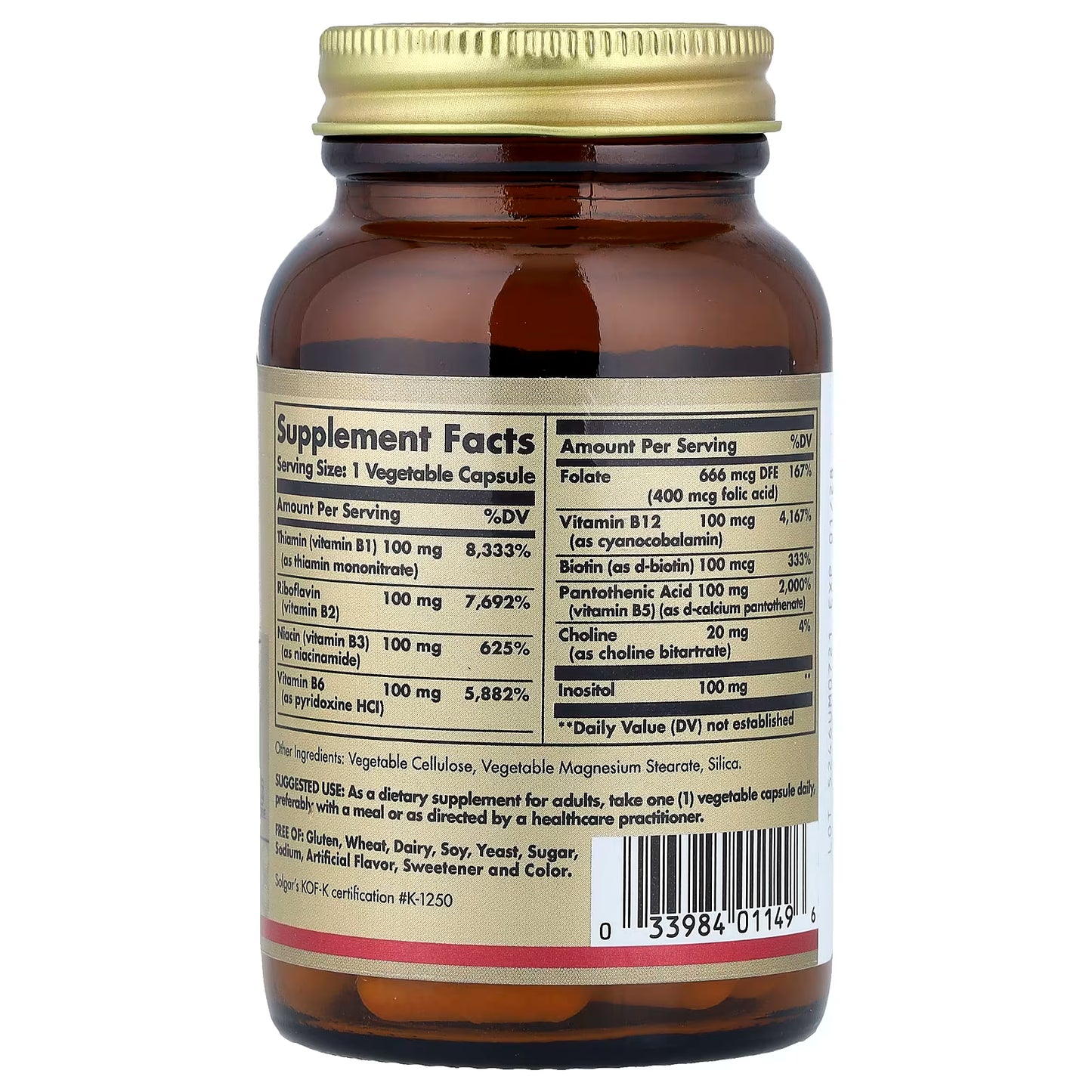 Solgar, B Complex "100", 50 Vegetable Capsules