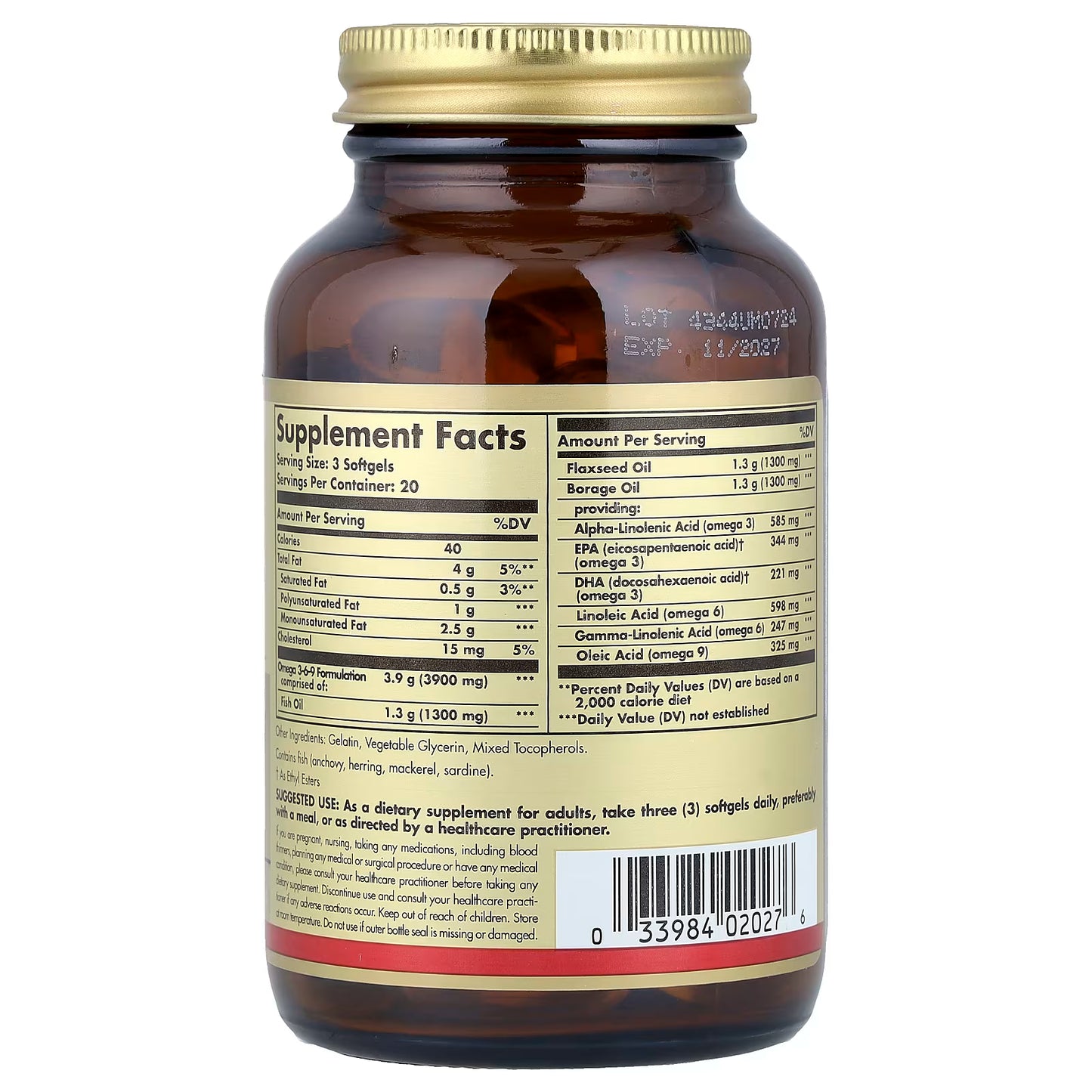 Solgar, Omega 3-6-9, 60 Softgels