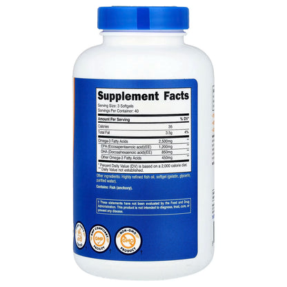 Nutricost, Omega-3, 120 Softgels