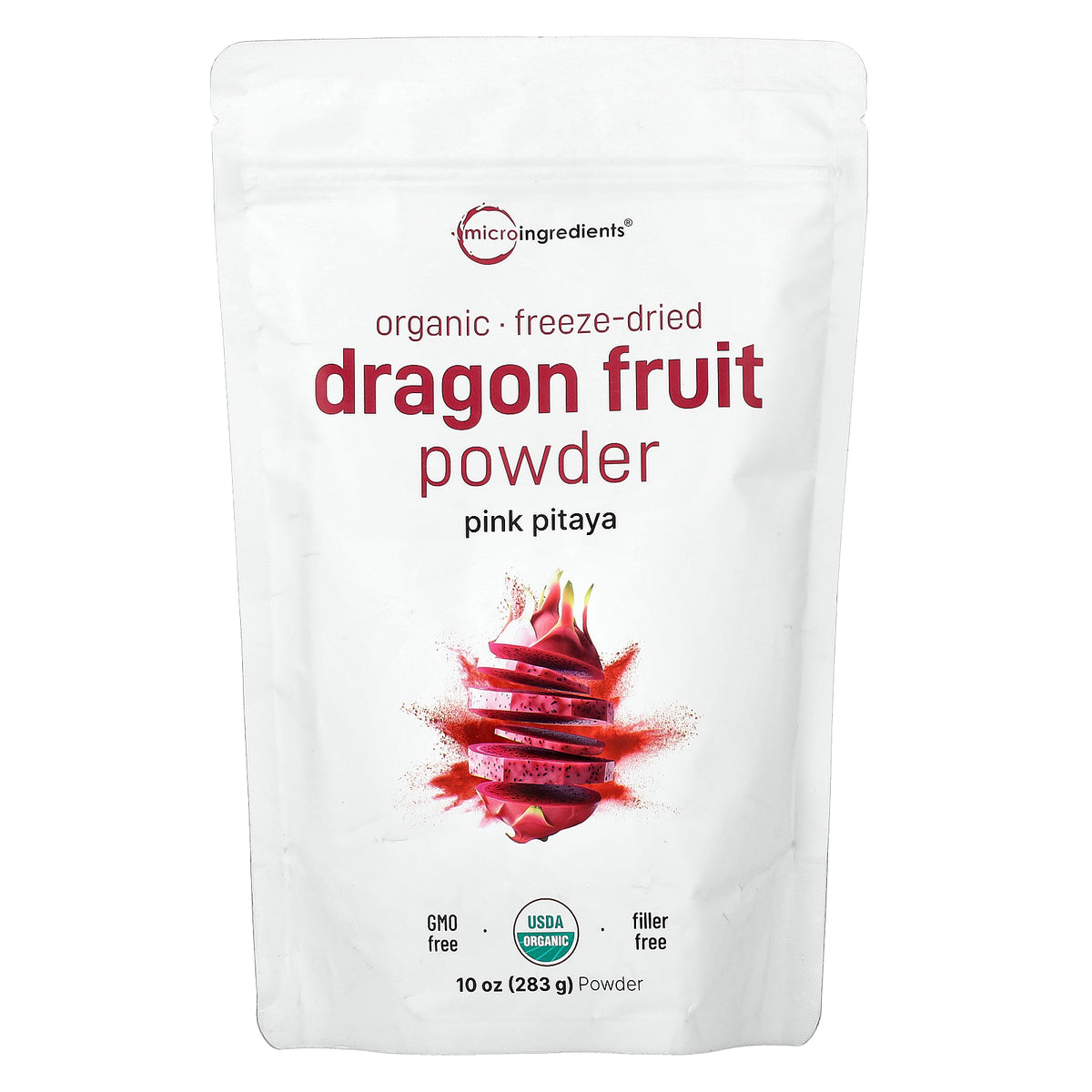 Micro Ingredients, Organic Dragon Fruit Powder, Freeze-Dried, 10 oz (283 g)