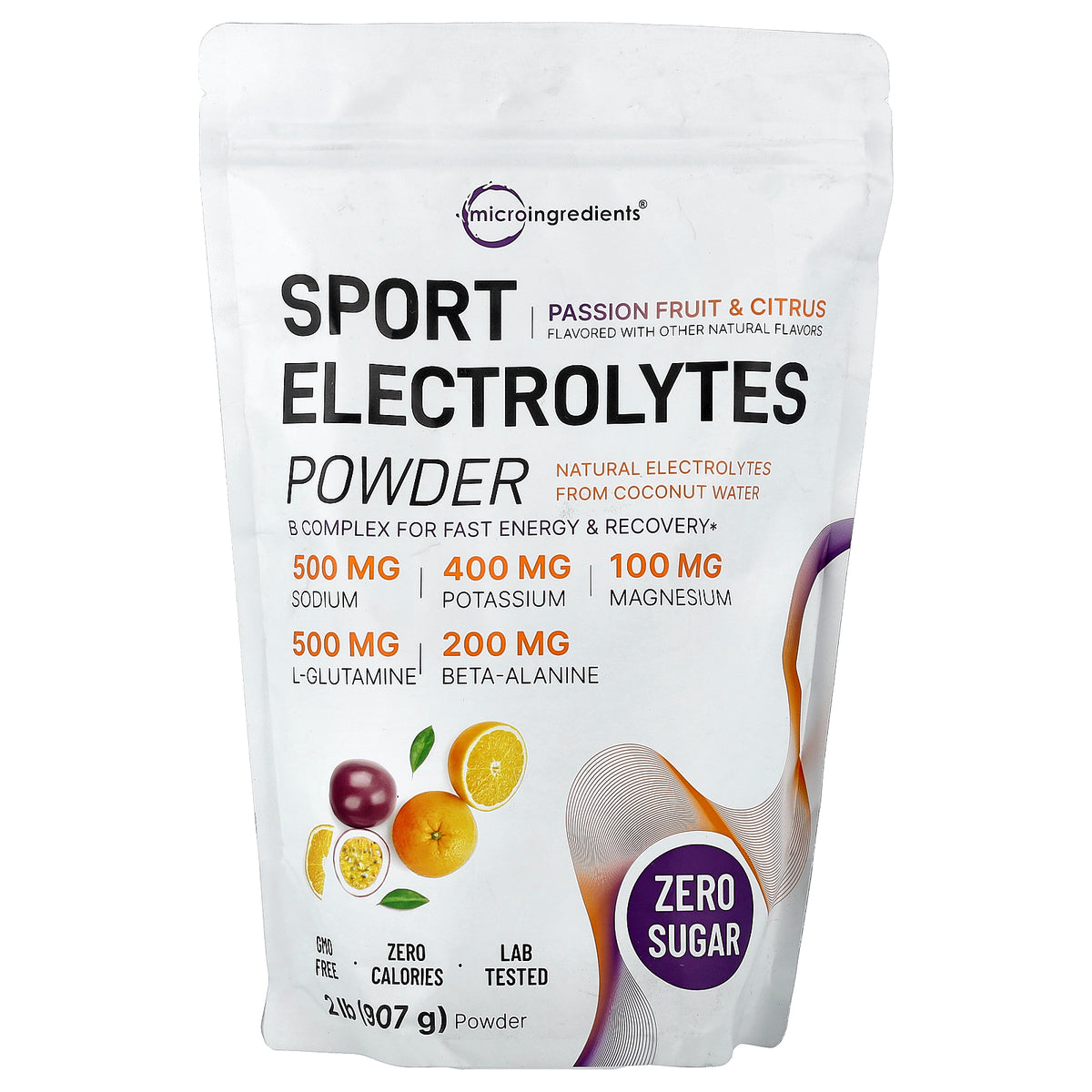 Micro Ingredients, Sport Electrolytes Powder, Passion Fruit & Citrus, 2 lbs (907 g)