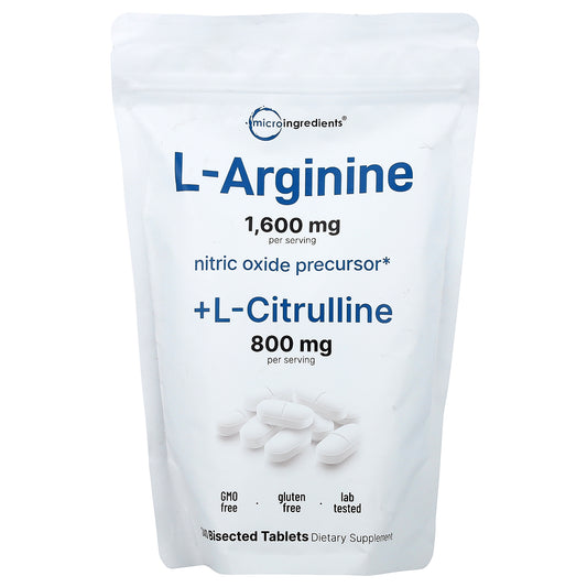 Micro Ingredients, L Arginine + L-Citrulline, 240 Bisected Tablets