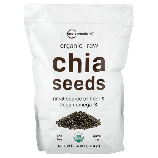 Micro Ingredients, Organic Chia Seeds, Raw, 4 lb (1,814 g)