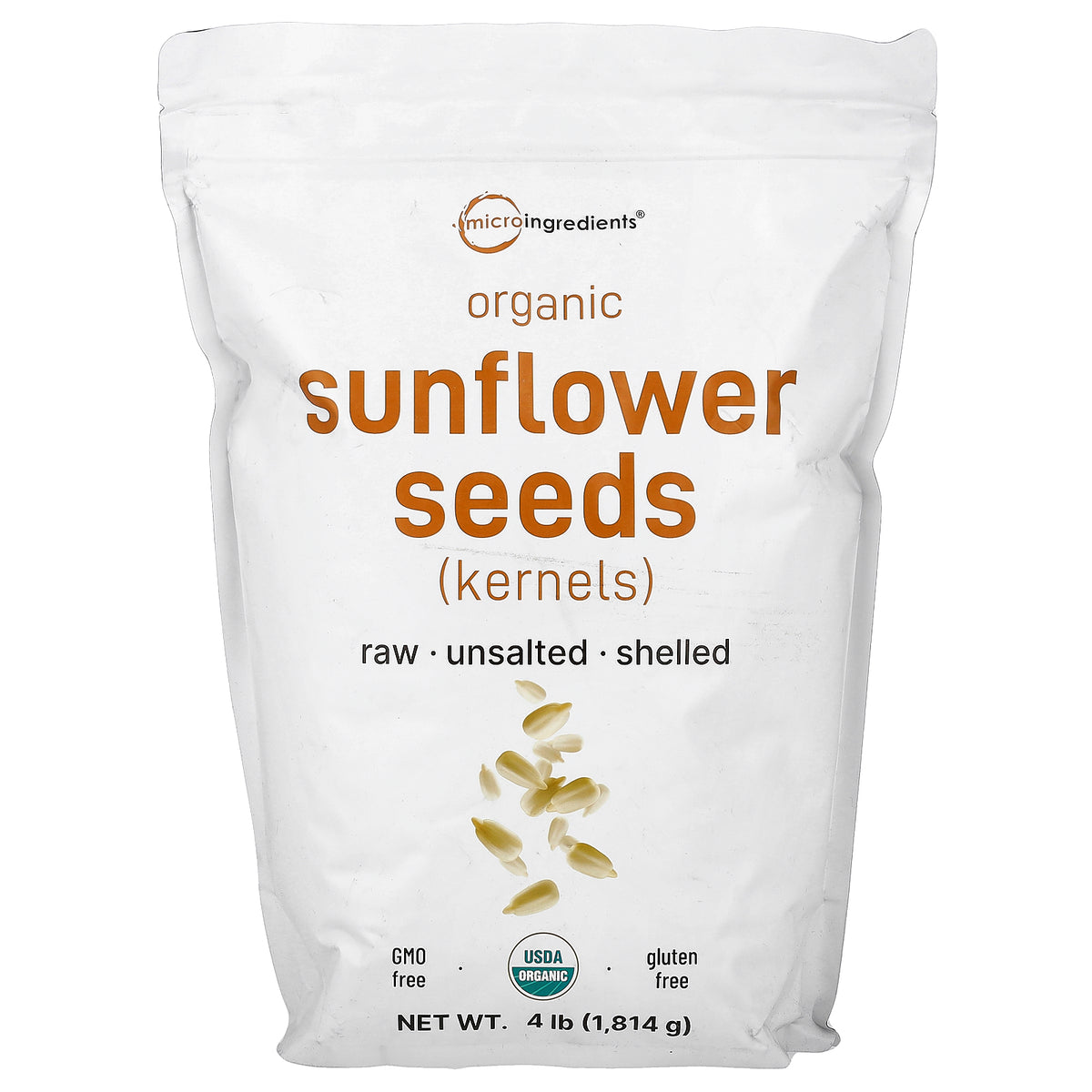 Micro Ingredients, Organic Sunflower Seeds, Unsalted, 4 lb (1,814 g)