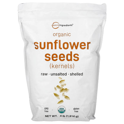 Micro Ingredients, Organic Sunflower Seeds, Unsalted, 4 lb (1,814 g)