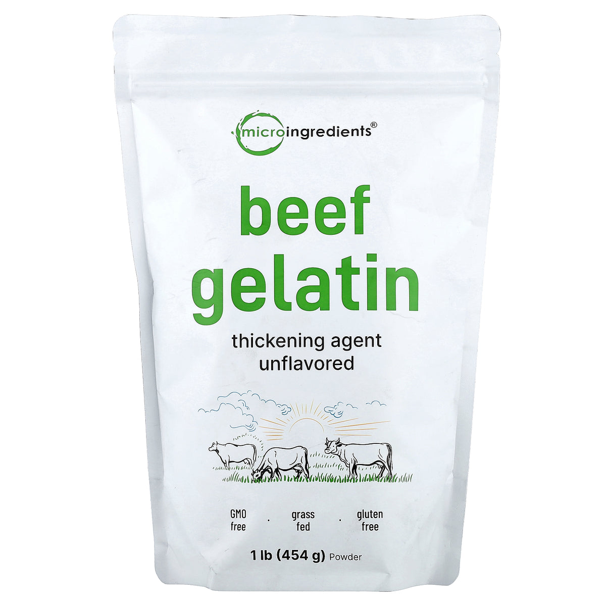 Micro Ingredients, Beef Gelatin Powder, Unflavored, 1 lb (454 g)
