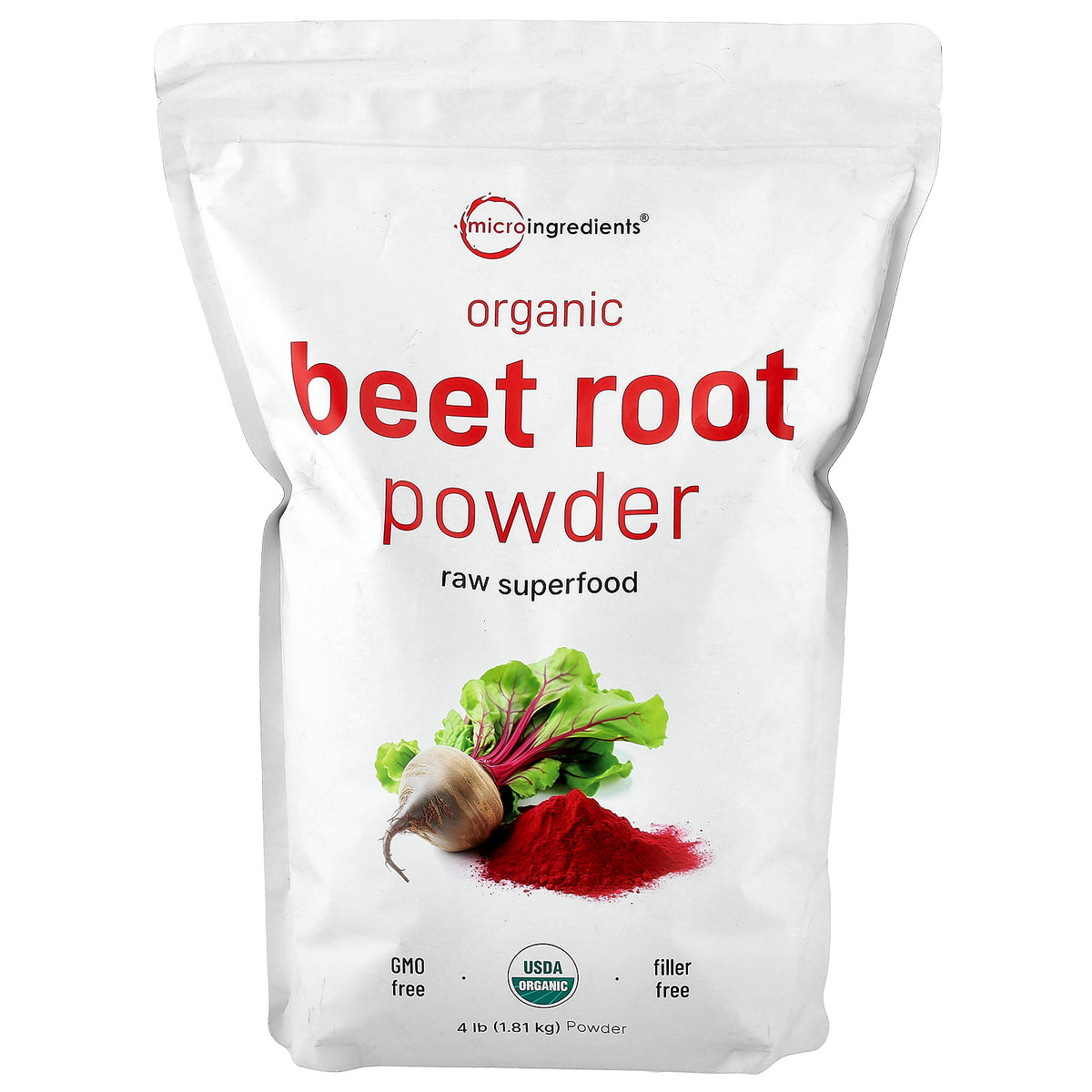 Micro Ingredients, Organic Beet Root Powder, 4 lb (1.81 kg)
