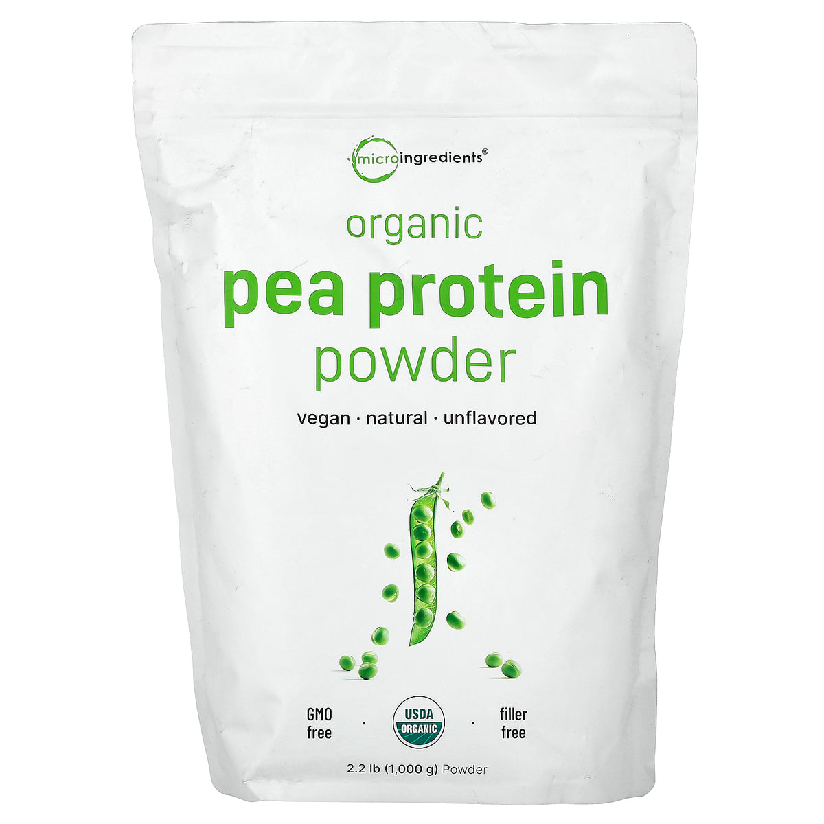 Micro Ingredients, Organic Pea Protein Powder, 2.2 lb (1,000 g)
