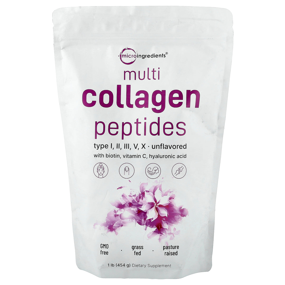Micro Ingredients, Multi Collagen Peptides, Unflavored, 1 lb (454 g)