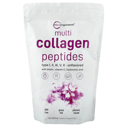 Micro Ingredients, Multi Collagen Peptides, Unflavored, 1 lb (454 g)