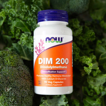 NOW Supplements, DIM 200 with Calcium D-Glucarate, 90 Veg Caps