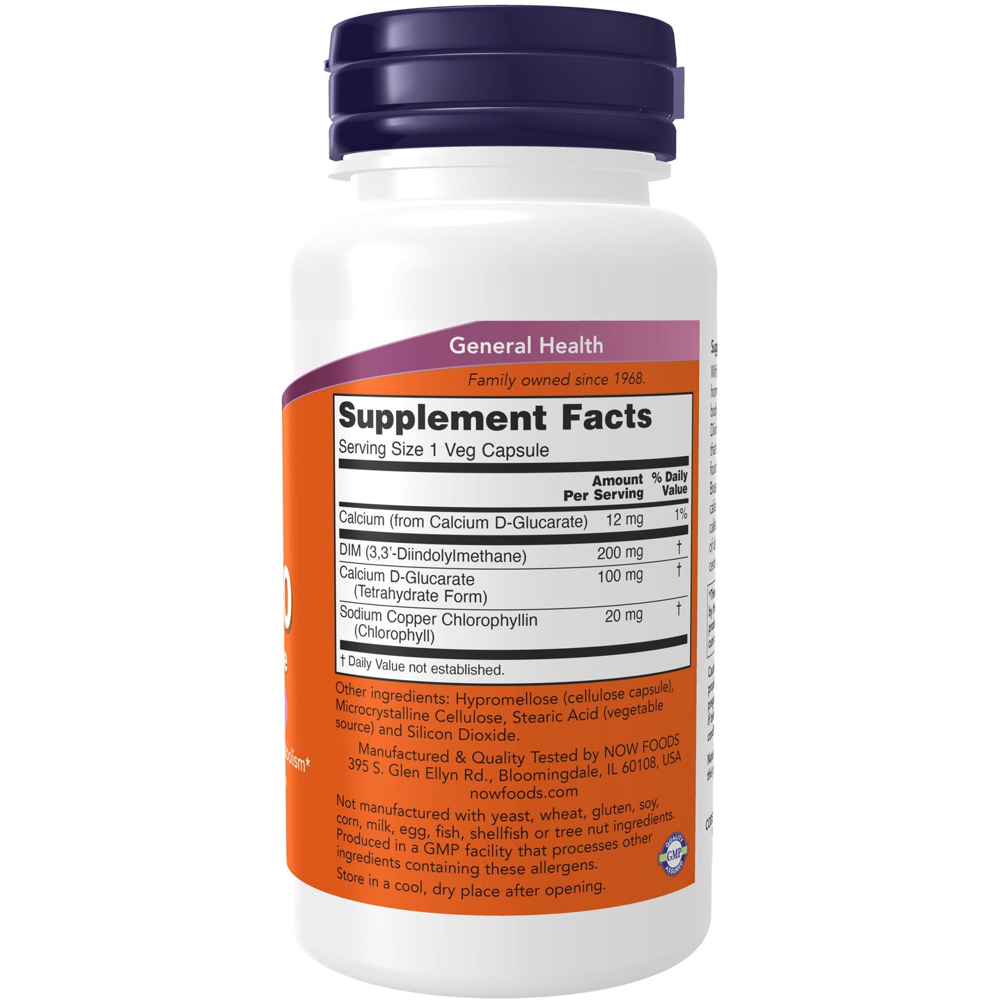 NOW Supplements, DIM 200 with Calcium D-Glucarate, 90 Veg Caps