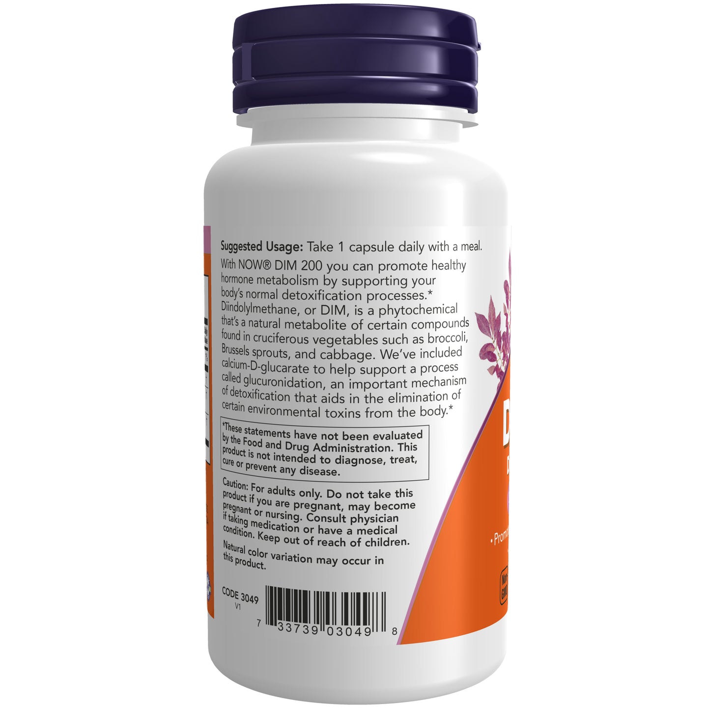 NOW Supplements, DIM 200 with Calcium D-Glucarate, 90 Veg Caps