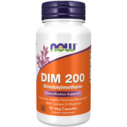 NOW Supplements, DIM 200 with Calcium D-Glucarate, 90 Veg Caps