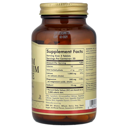 Solgar, Calcium Magnesium Citrate, 100 Tablets