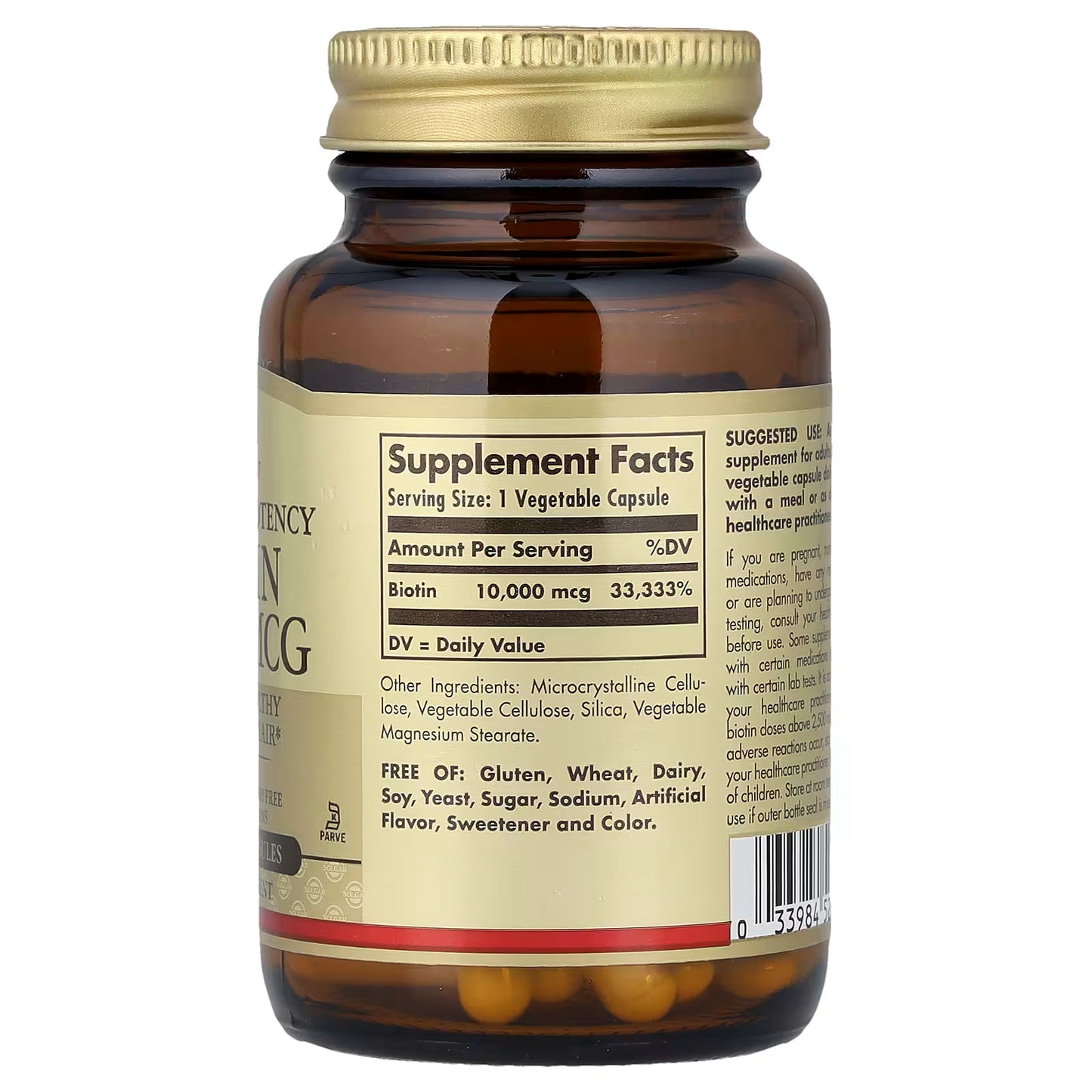 Solgar, Super High Potency Biotin, 10,000 mcg, 60 Vegetable Capsules