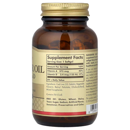 Solgar, Cod Liver Oil, Vitamins A & D, 100 Softgels
