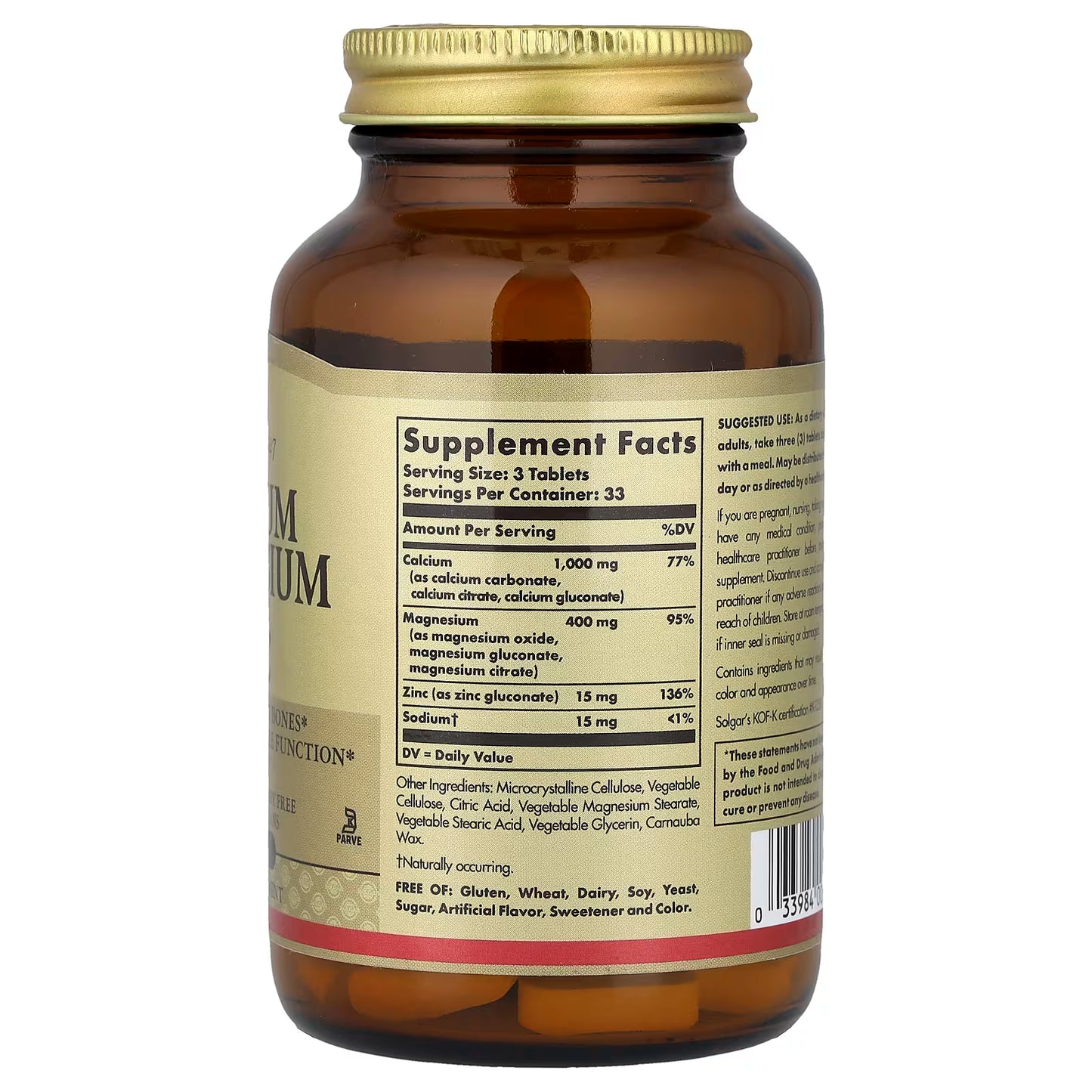 Solgar, Calcium Magnesium plus Zinc, 100 Tablets
