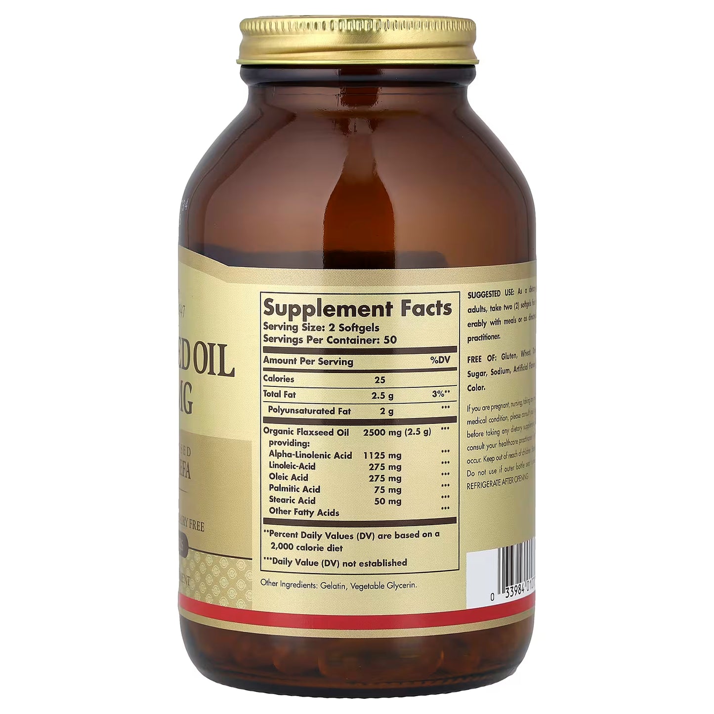 Solgar, Flaxseed Oil, 1,250 mg, 100 Softgels