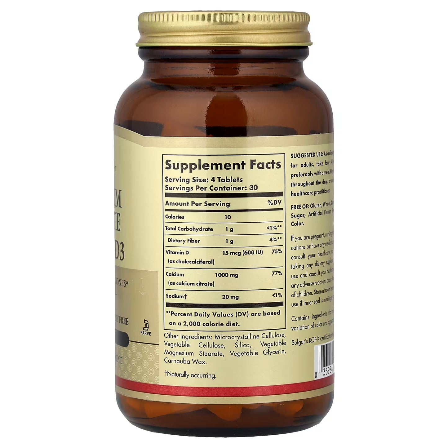 Solgar, Calcium Citrate with Vitamin D3, 120 Tablets