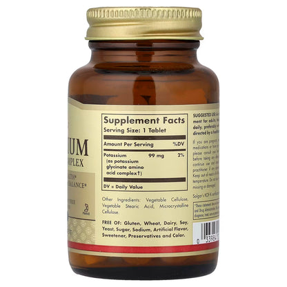 Solgar, Potassium, Amino Acid Complex, 100 Tablets (99 mg per Tablet)