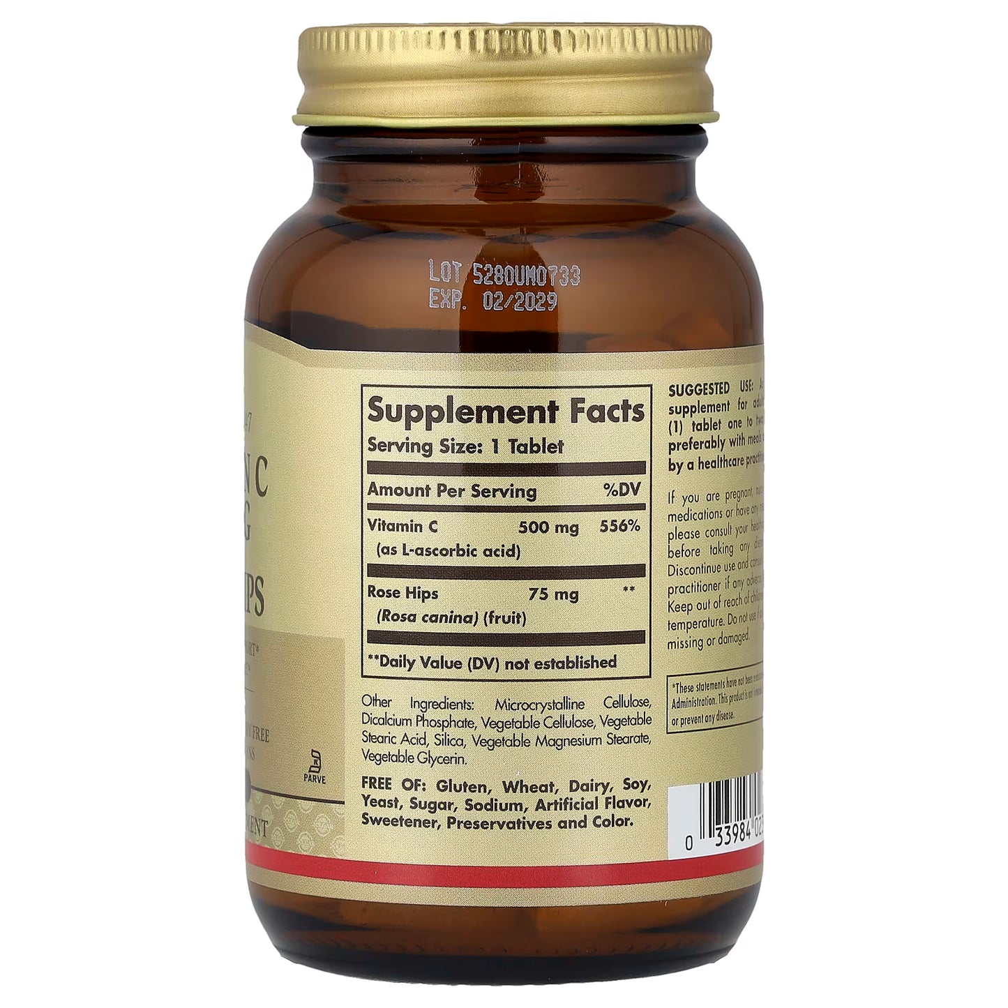 Solgar, Vitamin C with Rose Hips, 100 Tablets