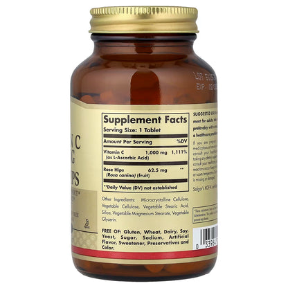 Solgar, Vitamin C With Rose Hips, 100 Tablets