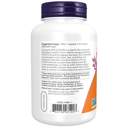 NOW Supplements, CoQ10 30 mg, Pharmaceutical Grade, All-Trans Form produced by Fermentation, 240 Veg Capsules