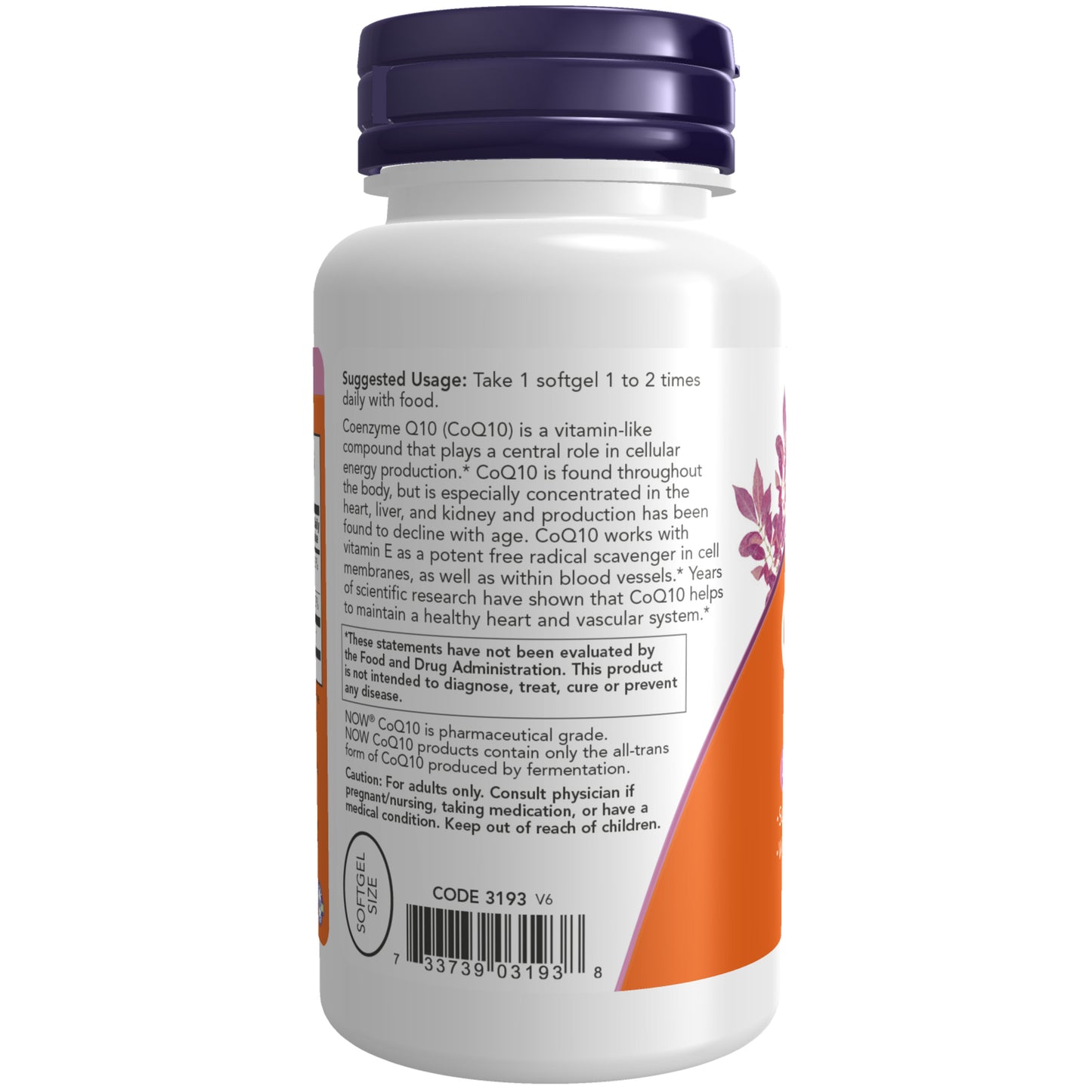 NOW Supplements, CoQ10 50 mg, Pharmaceutical Grade, All-Trans Form produced by Fermentation, 100 Softgels