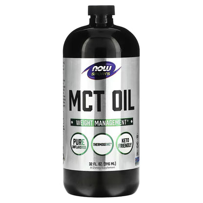 NOW Foods, Sports, MCT Oil, Unflavored, 14 g, 32 fl oz (946 ml)