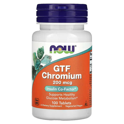 NOW Foods, GTF Chromium, 200 mcg, 100 Tablets